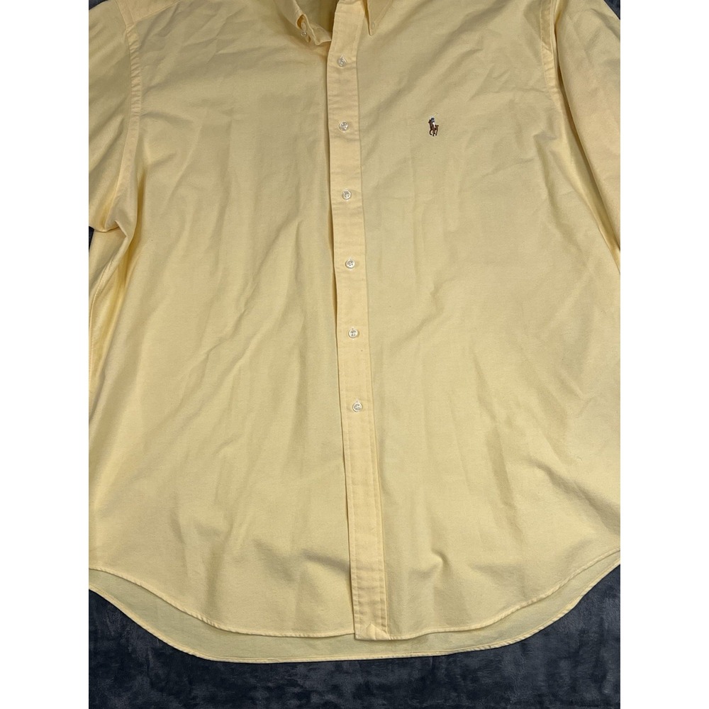 Ralph Lauren Blake XL Yellow Solid Cotton Long Sleeve Button-Down Preppy Shirt - Picture 10 of 16